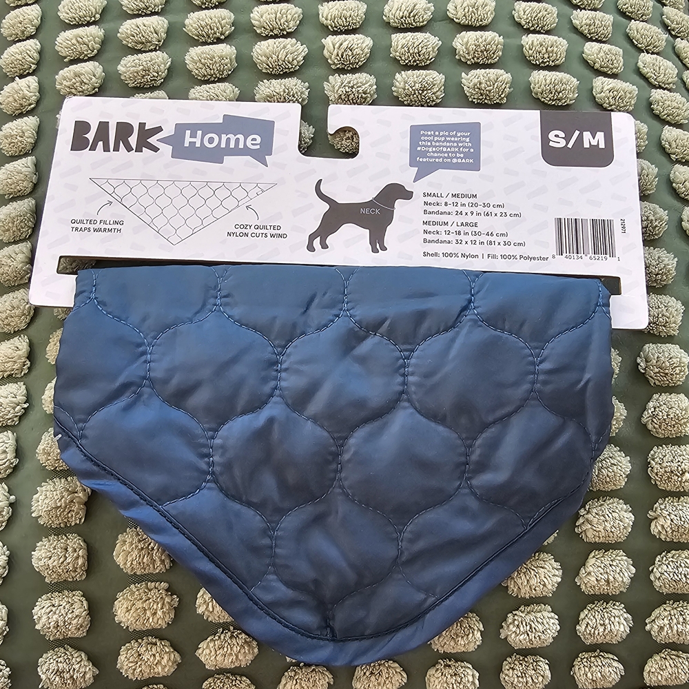 Bark Quilted Dog Bandana - Blue